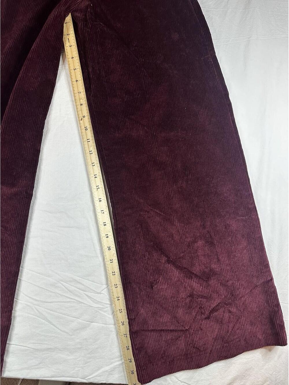 🍷 Vintage Corduroy Overalls Burgundy Wide Leg Jumpsuit S Xhilaration Wide-Leg - Picture 2 of 16